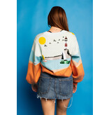 Queen of Sparkles Sail Boat & Light House Button Up Cardigan