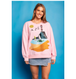 Queen of Sparkles Pink Sail Boat & Light House Sweatshirt