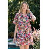 THML Brown Multi Color Floral Dress