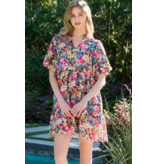 THML Brown Multi Color Floral Dress