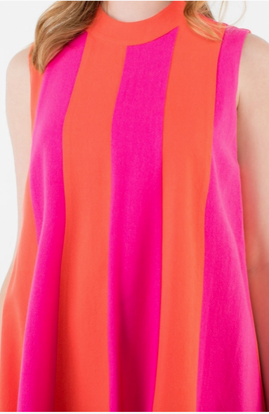 THML Pink and Orange Stripe Dress
