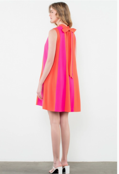 THML Pink and Orange Stripe Dress