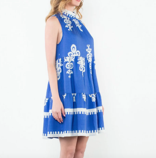 THML Sandy Blue and White Dress