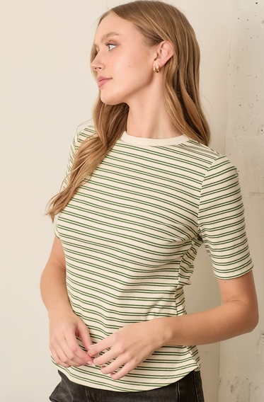 Striped Round Neck Top
