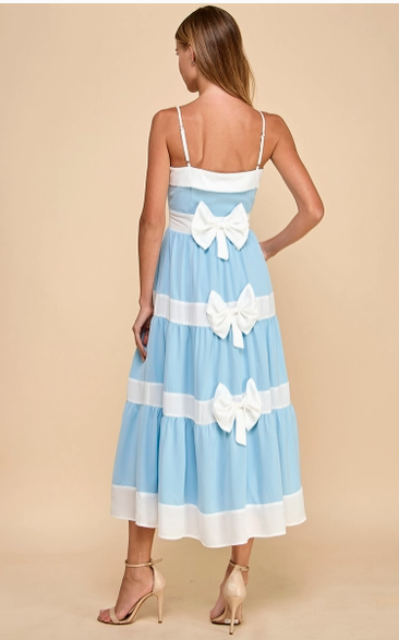 Alternating Stripes Tiered Dress