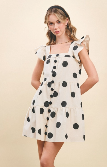 Square Neck Button Down Dress