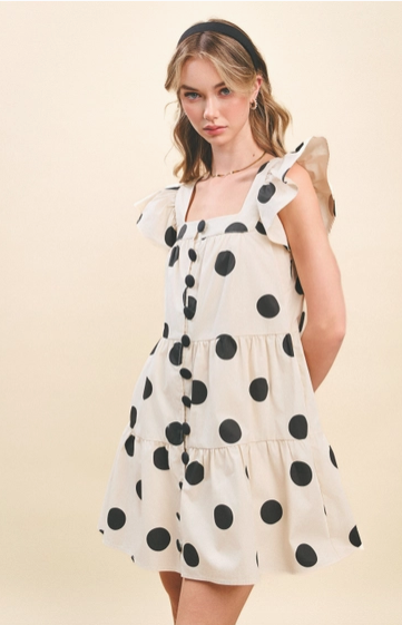 Square Neck Button Down Dress