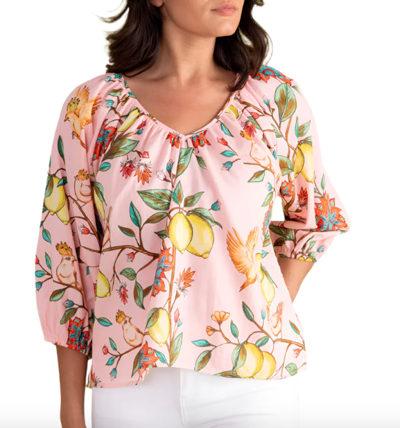 Double A Beatrice Top Lemon Branch