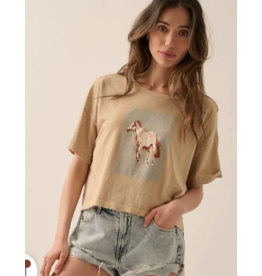 Vintage Horse Mineral Washed Cropped Graphic Tee