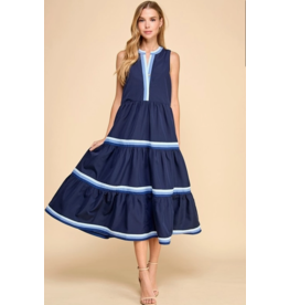 Mary Lou Navy Midi Dress