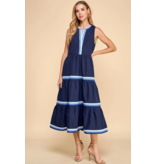 TCEC Mary Lou Navy Midi Dress