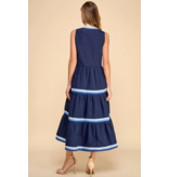 TCEC Mary Lou Navy Midi Dress