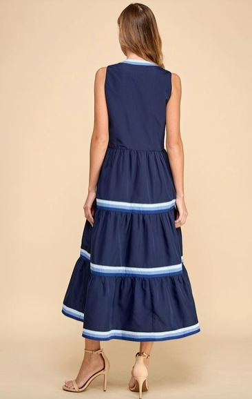 Mary Lou Navy Midi Dress