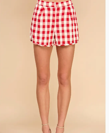 Gingham Shorts with Pockets