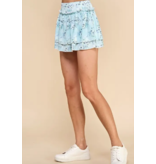 TCEC Gayle Blue Floral Athleisure Skirt