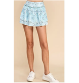 TCEC Gayle Blue Floral Athleisure Skirt