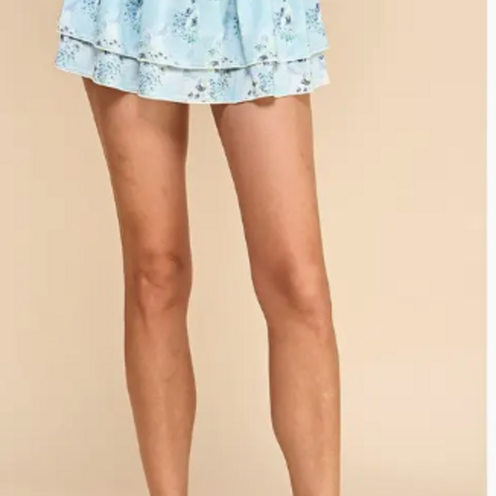 TCEC Gayle Blue Floral Athleisure Skirt