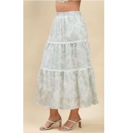 Palm Leaf Midi Skirt