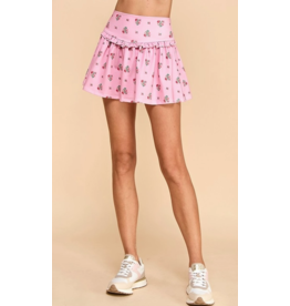 TCEC Betsy Pink Floral Athleisure Skirt