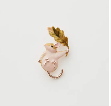Fable Enamel Dormouse Brooch