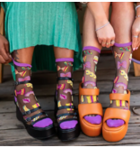 Pasta Lover Black Sheer Crew Sock