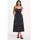 Sugarhill Brighton WILLA SHIRRED JERSEY SUNDRESS BLACK, SUMMER  JOY