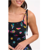Sugarhill Brighton WILLA SHIRRED JERSEY SUNDRESS BLACK, SUMMER  JOY