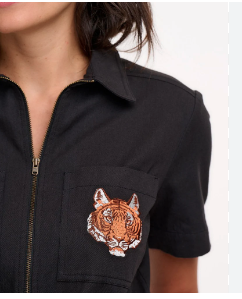 Sugarhill Brighton LOGAN PLAYSUIT BLACK, TIGER POCKET