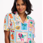 Sugarhill Brighton ODELE SHIRT OFF-WHITE, JUNGLE TILE