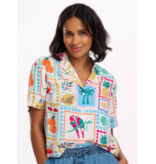 Sugarhill Brighton ODELE SHIRT OFF-WHITE, JUNGLE TILE