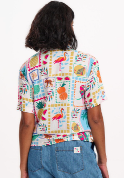 Sugarhill Brighton ODELE SHIRT OFF-WHITE, JUNGLE TILE