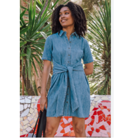Sugarhill Brighton TALITHA MINI SHIRT DRESS Mid Blue Denim