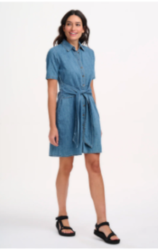 Sugarhill Brighton TALITHA MINI SHIRT DRESS Mid Blue Denim