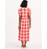 Sugarhill Brighton WREN SMOCK DRESS OFF- WHITE/CORAL,  TROPICAL GINGHAM