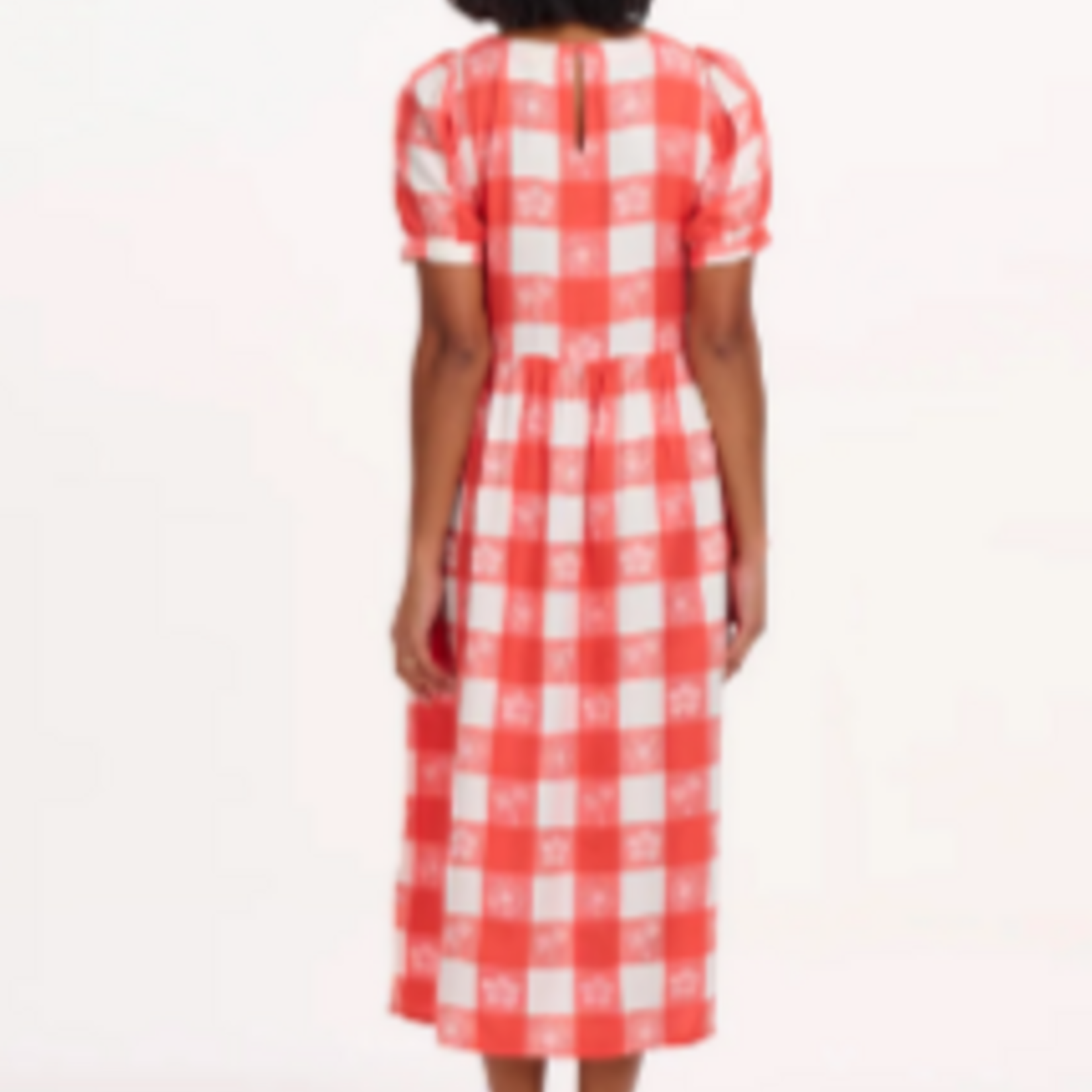 Sugarhill Brighton WREN SMOCK DRESS OFF- WHITE/CORAL,  TROPICAL GINGHAM