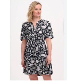 Sugarhill Brighton SABINE MINI SHIRT DRESS MONOCHROME, FOLK FLORAL