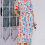 Sugarhill Brighton PENELOPE MIDI SHIRT DRESS OFF-WHITE, JUNGLE TILE