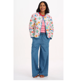 Sugarhill Brighton ROCCO QUILTED JACKET OFF-WHITE, TROPICAL HUMMINGBIRD