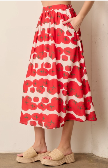 Tomato Printed Midi Skirt
