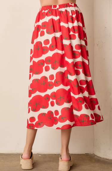 Tomato Printed Midi Skirt