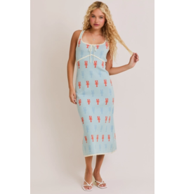 Lobster Square Neck  Sweater Midi Dress