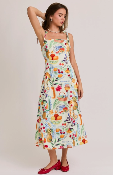 'The Meal" Tie Midi Dress