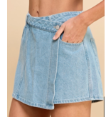 TCEC Light Denim Asymmetrical Skort