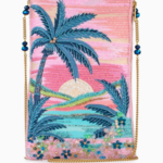 Island Time Sunrise Beaded Mini Crossbody Handbag