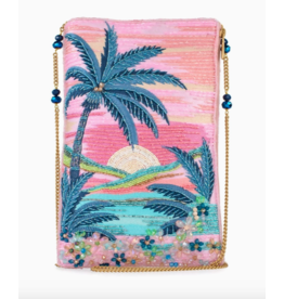 Island Time Sunrise Beaded Mini Crossbody Handbag
