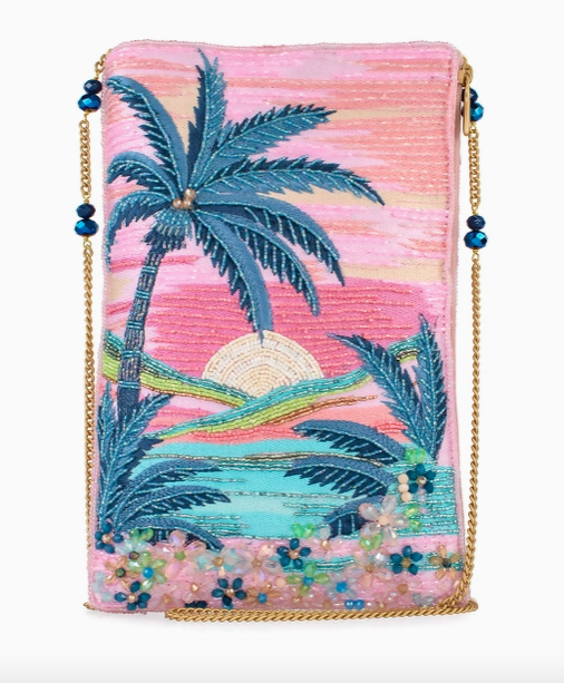 Mary Frances Accessories Island Time Sunrise Beaded Mini Crossbody Handbag