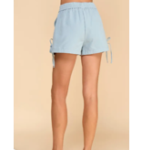 TCEC Denim Shorts with Side Pocket and Bow Tie