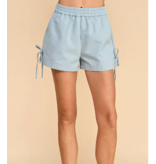 TCEC Denim Shorts with Side Pocket and Bow Tie
