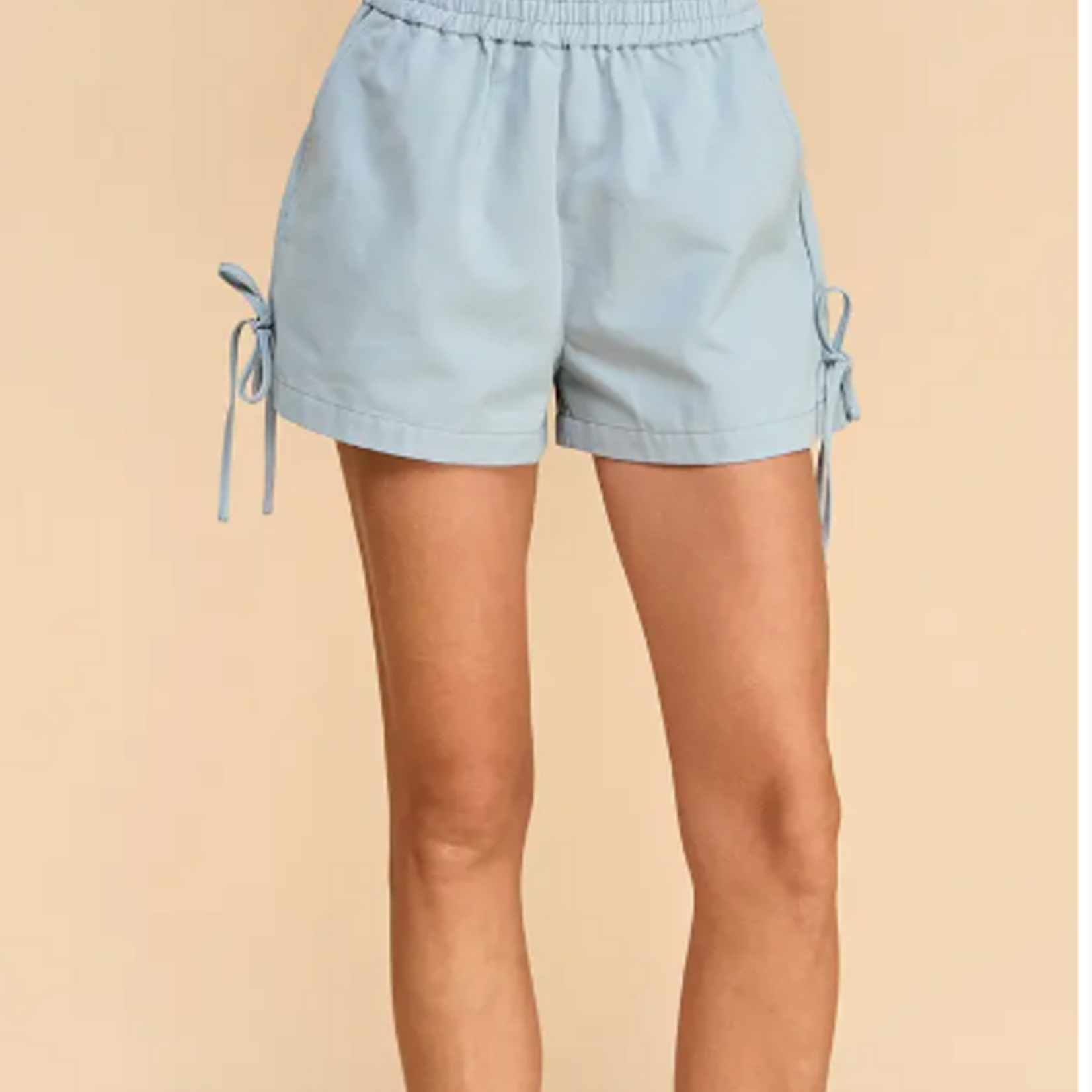 TCEC Denim Shorts with Side Pocket and Bow Tie