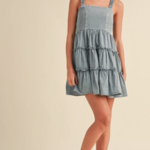 Tiered Mini Dress with Elastic Straps